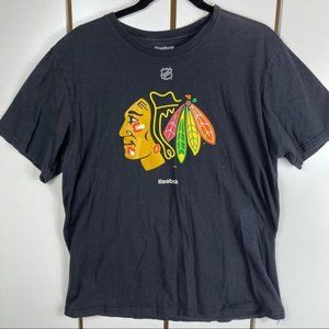 Reebok Black Chicago Blackhawks T-Shirt Size Large